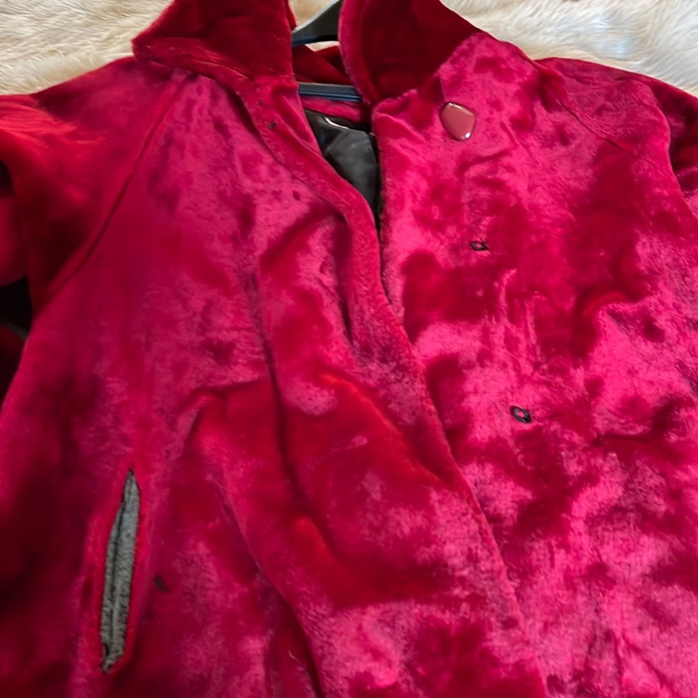 Red velvet coat